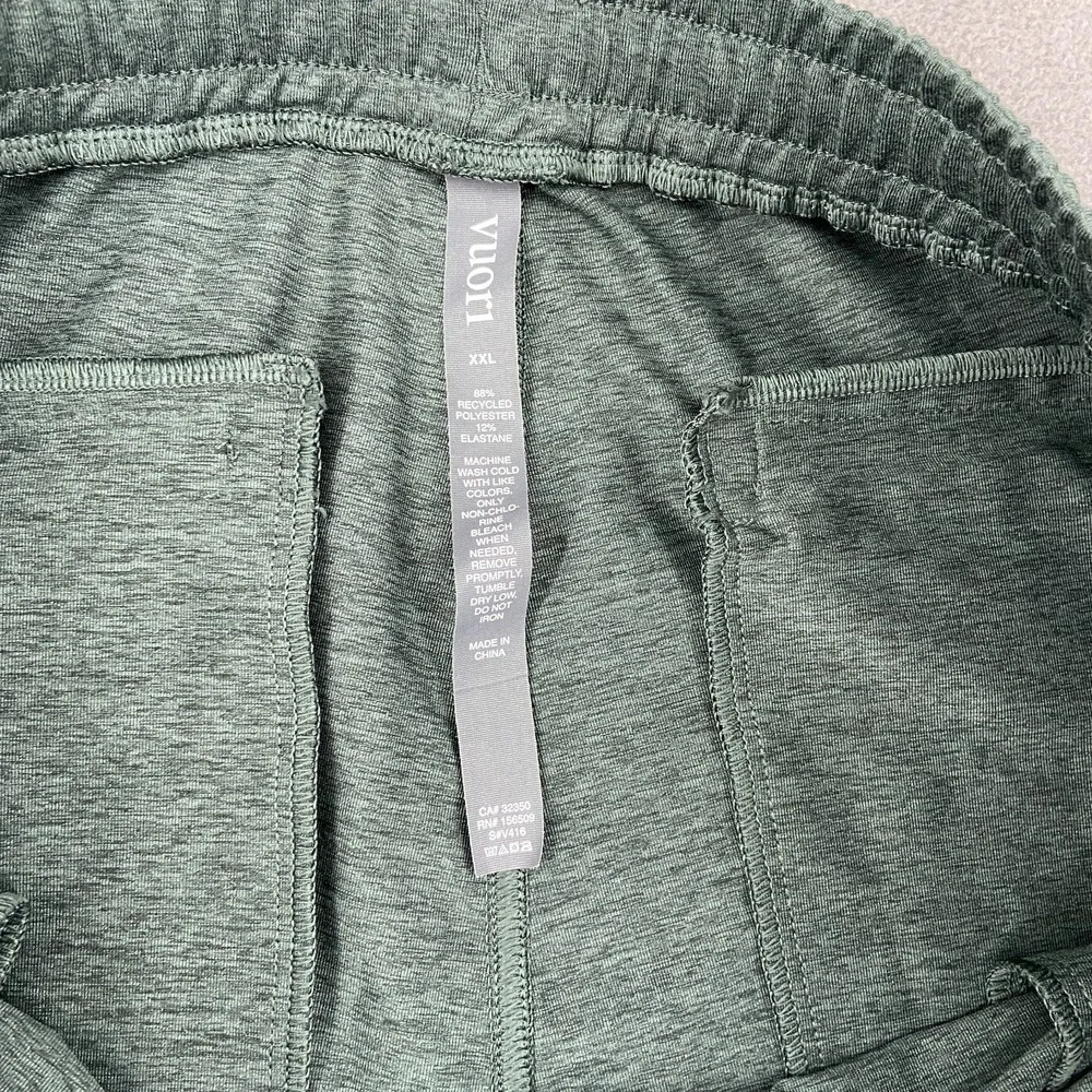 Vuori Sunday Performance Jogger Pants Men 2XL Heather Green High Rise Drawstring